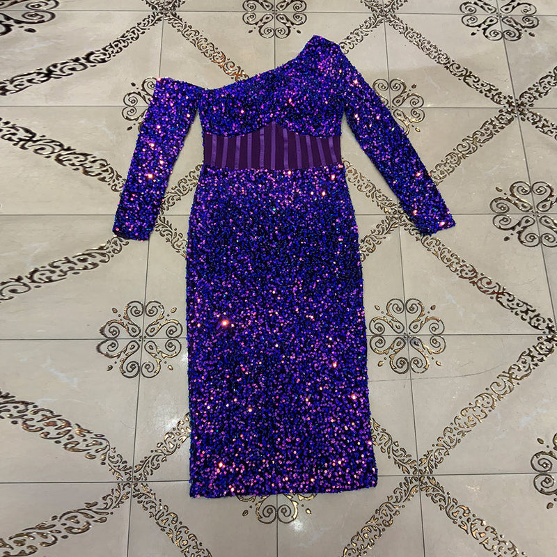 Purple Bodycon Dress HT2697 2