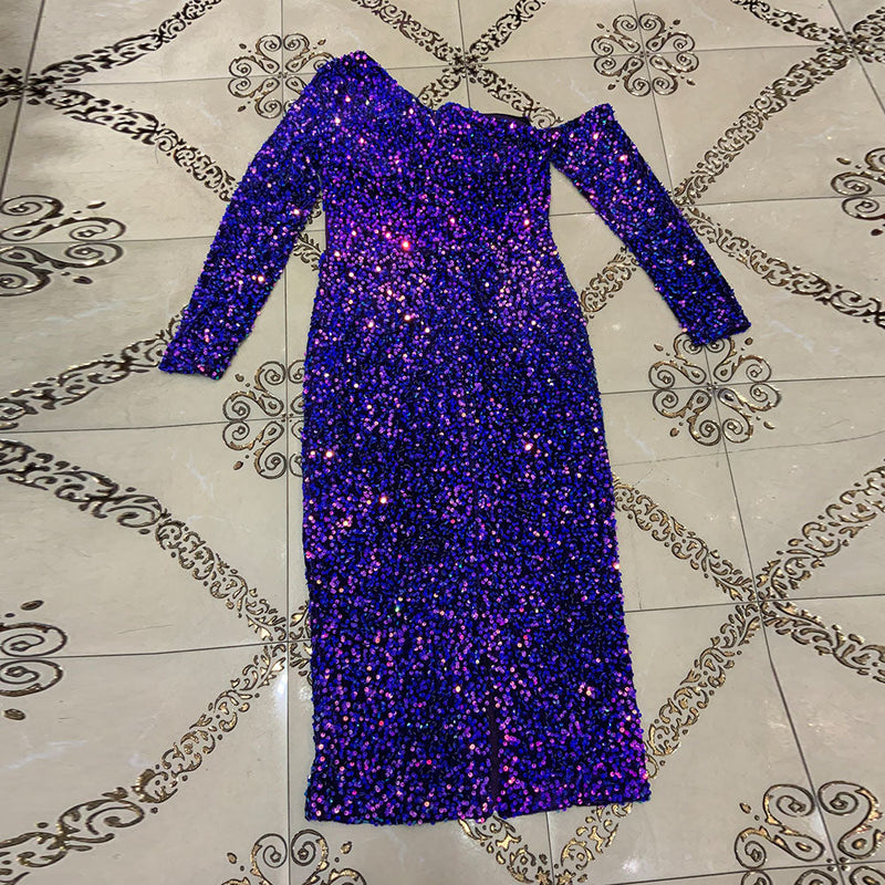 Purple Bodycon Dress HT2697 3