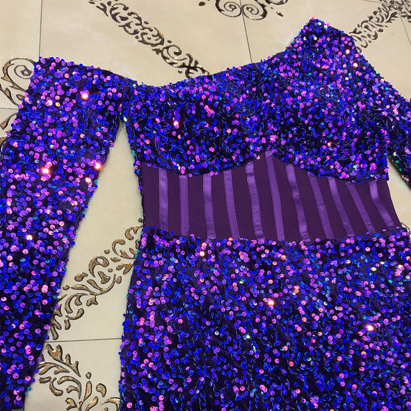 Purple Bodycon Dress HT2697 4