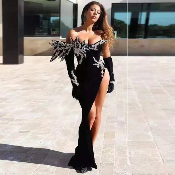 Black Bodycon Dress HT2927 1