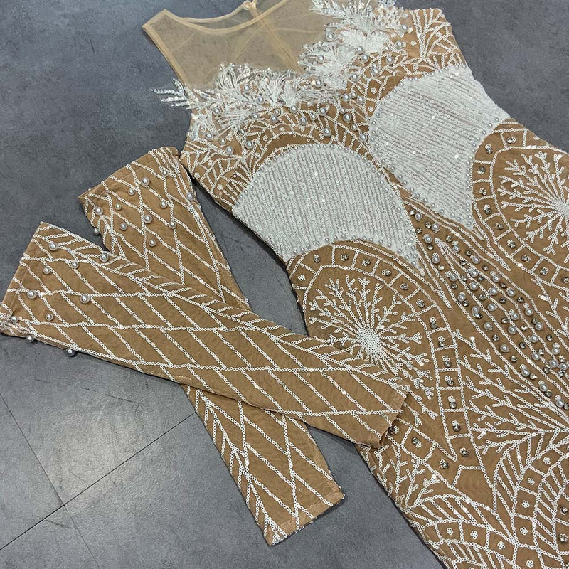 Apricot Bodycon Dress HT2949 3
