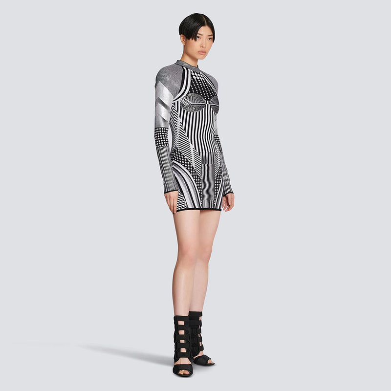 Black White Bodycon Dress HT2954 1