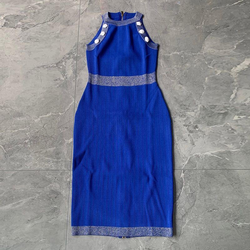 Blue Bodycon Dress HT2982 3