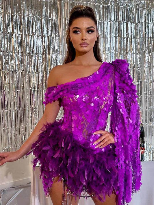 Purple Bodycon Dress HT862