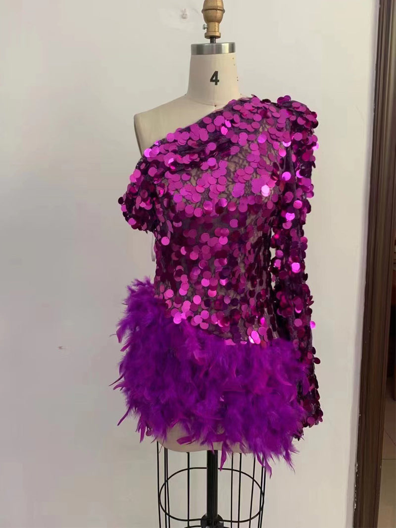 Purple Bodycon Dress HT862