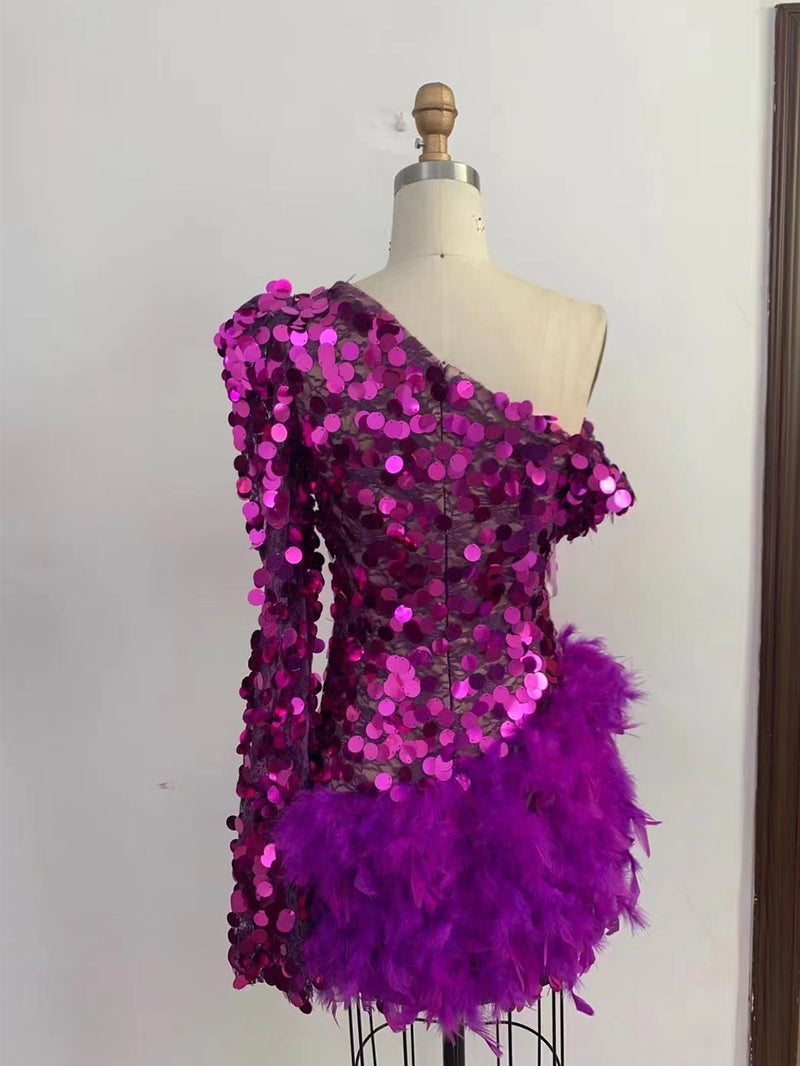 Purple Bodycon Dress HT862