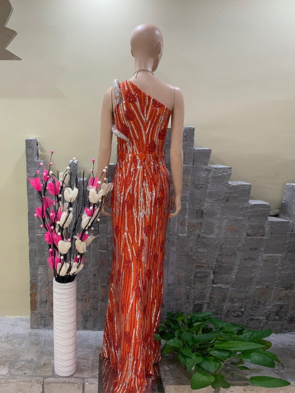 Orange Bodycon Dress HT898