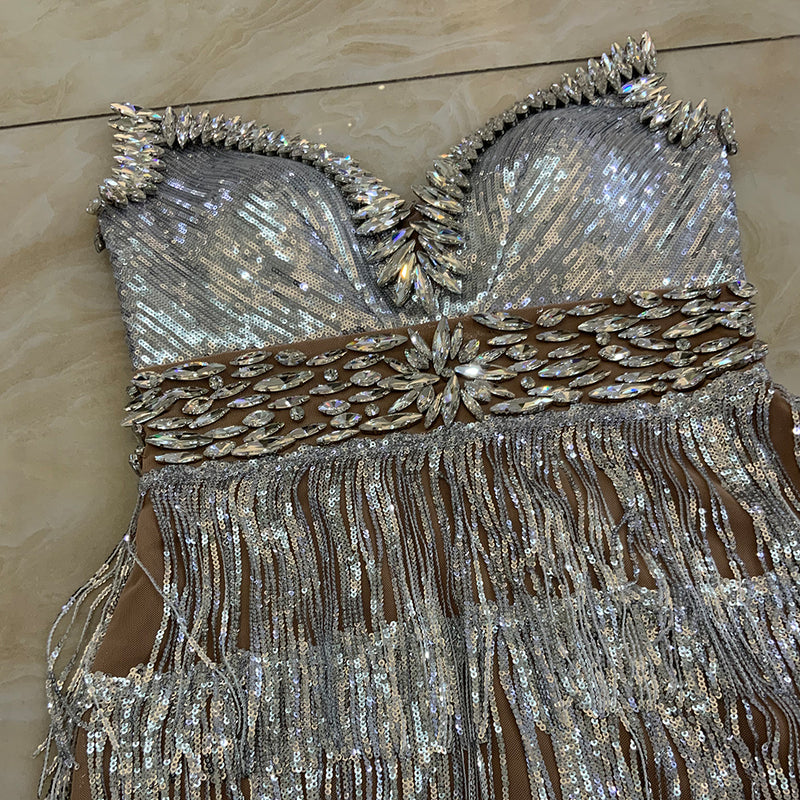 Silver Bodycon Dress HT911