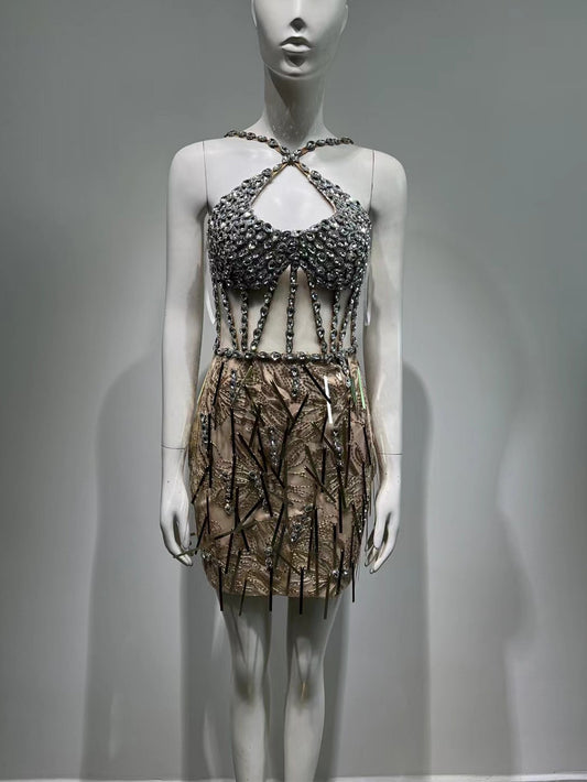 Light Gold Bodycon Dress HT926