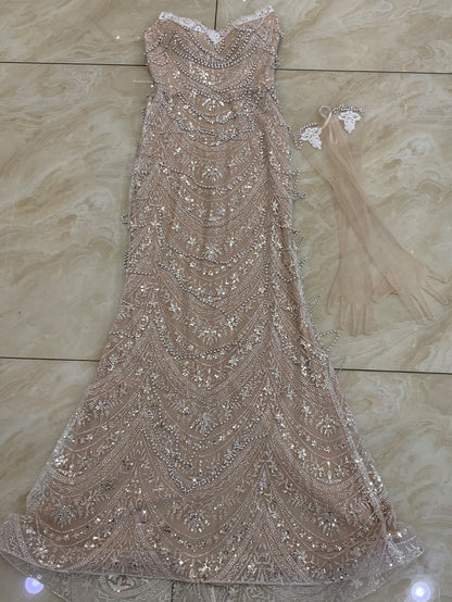Apricot White Bodycon Dress HT962