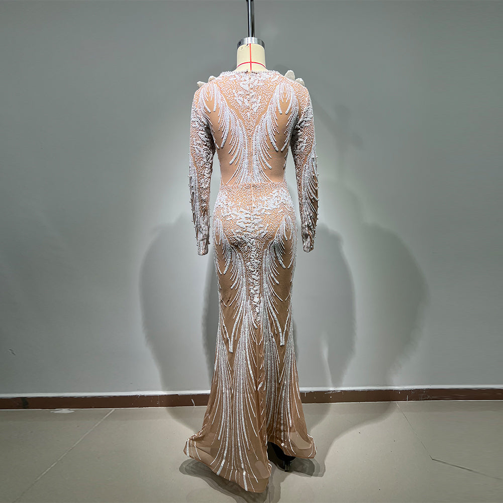 Apricot White Bodycon Dress HT993