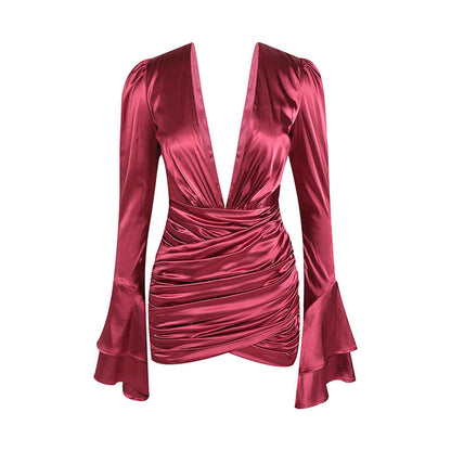 Wine Red Dress KLYB008