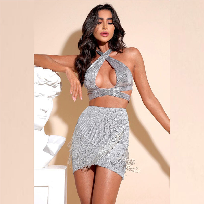 Silvery Bodycon Set KLYBA893B