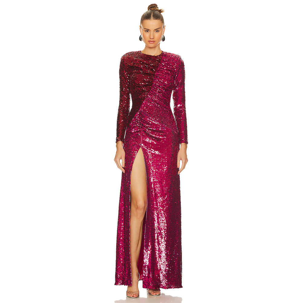 Wine Red Dress KLYF1058