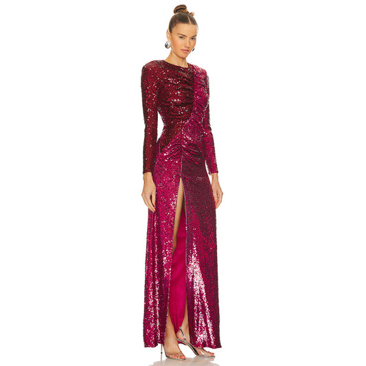 Wine Red Dress KLYF1058