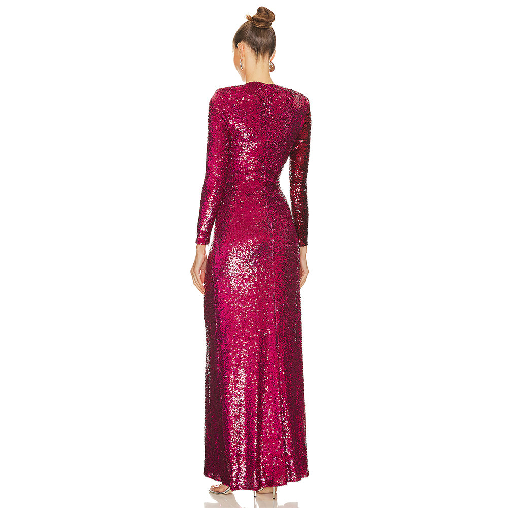 Wine Red Dress KLYF1058
