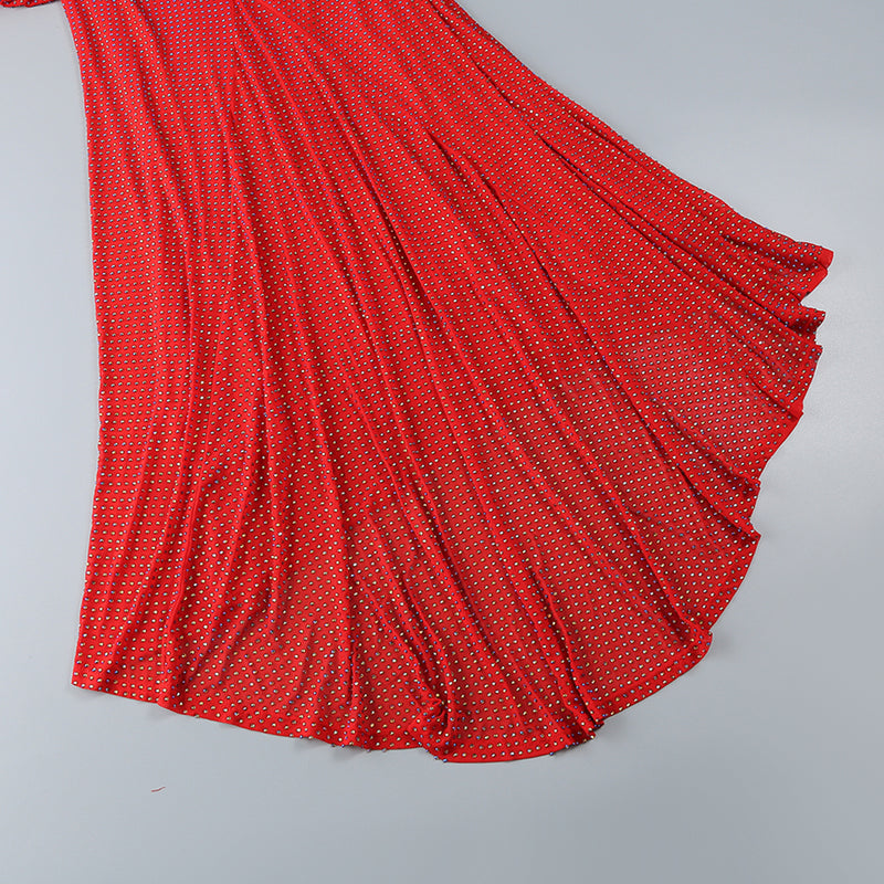 Strappy Sleeveless Rhinestone Maxi Dress KLYF1063