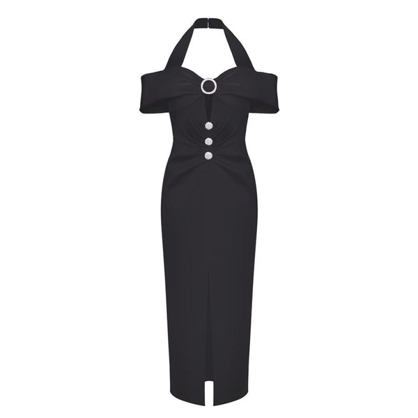 Black Bodycon Dress KLYF477 1