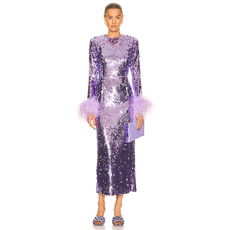 Purple Bodycon Dress KLYF610 1