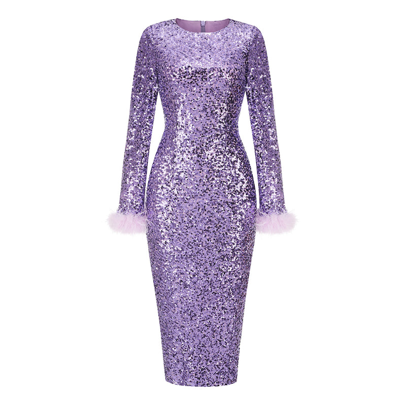 Purple Bodycon Dress KLYF610 4