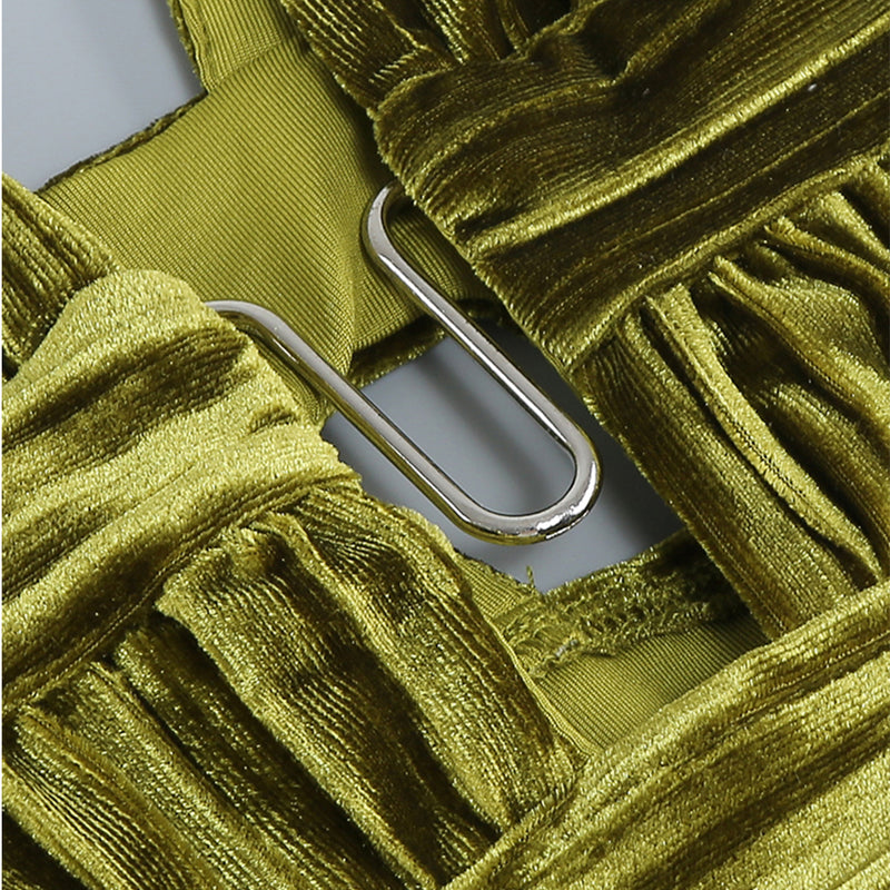 Strappy Sleeveless Zipper Maxi Bodycon Dress KLYF615