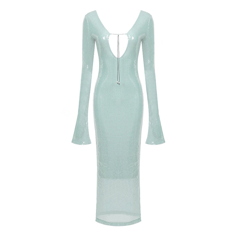 Blue Bodycon Dress KLYF708 4