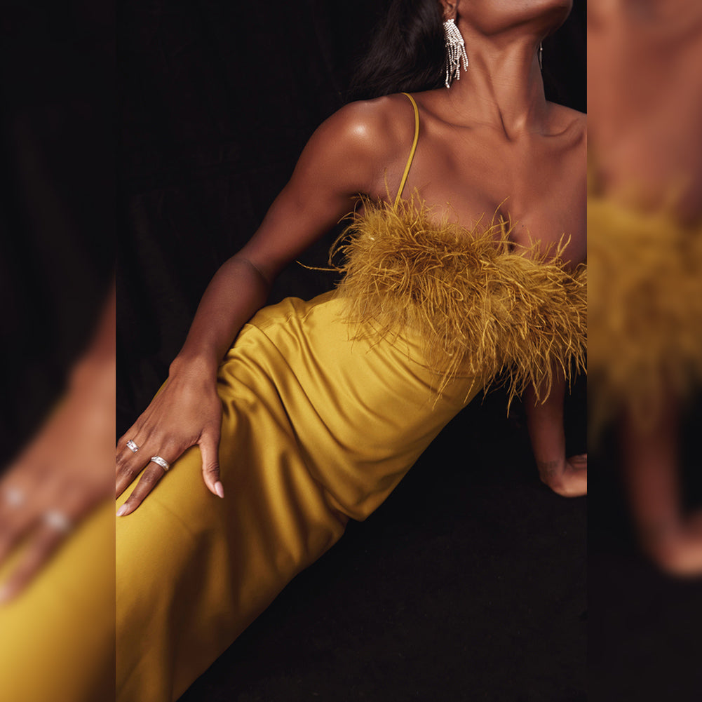 Chartreuse Bodycon Dress KLYF711 2