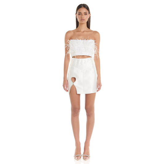 White Bodycon Set KLYF814 1