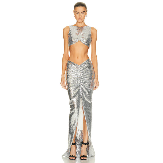 Silver Bodycon Set KLYF823 1