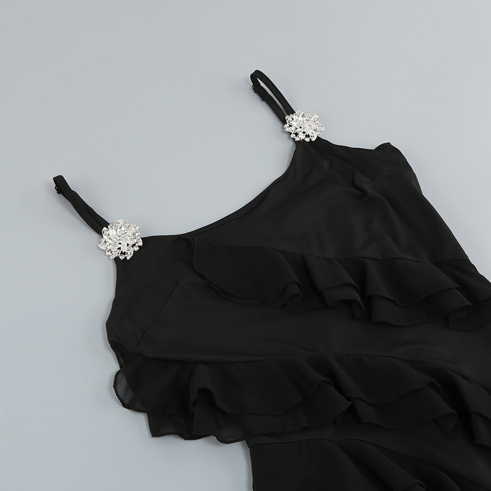 Strappy Sleeveless Plain Mini Dress KLYF905