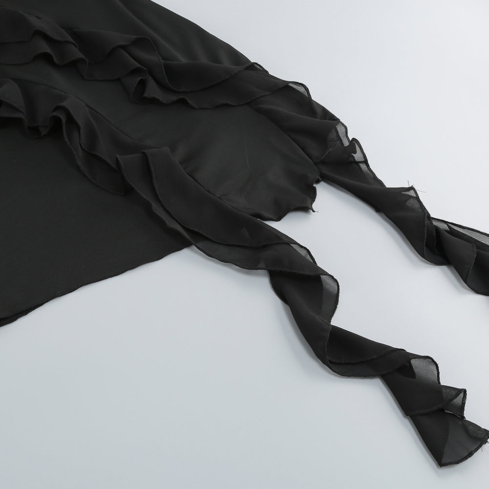 Strappy Sleeveless Plain Mini Dress KLYF905