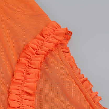Strappy Sleeveless Mesh Dress KLYF907
