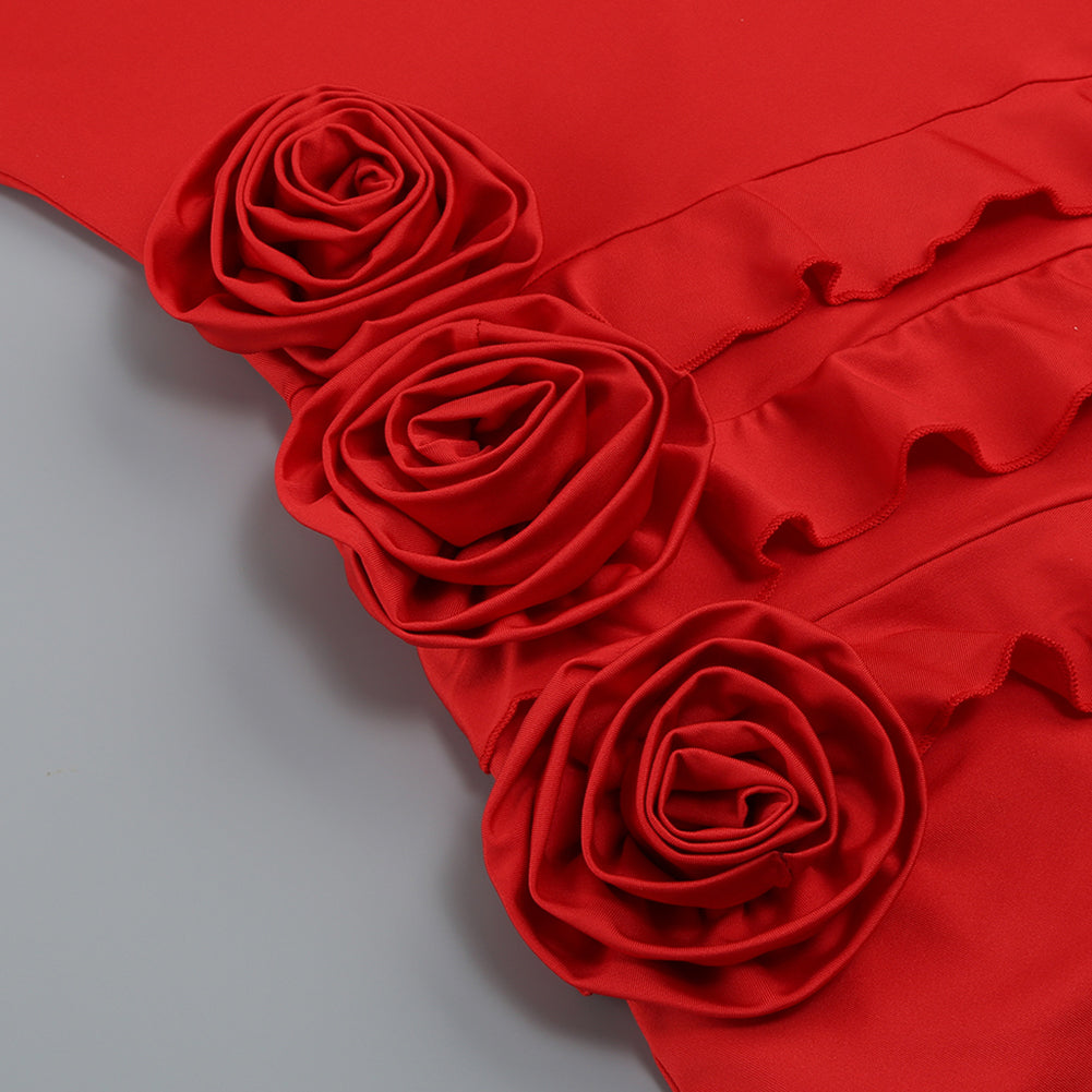 One Shoulder Sleeveless Frill Mini Dress KLYF908