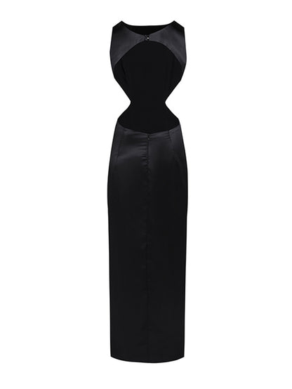 Round Neck Sleeveless Cut Out Maxi Dress KLYS011