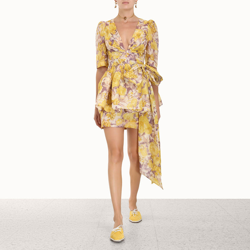 Yellow Bodycon Dress KlYF801