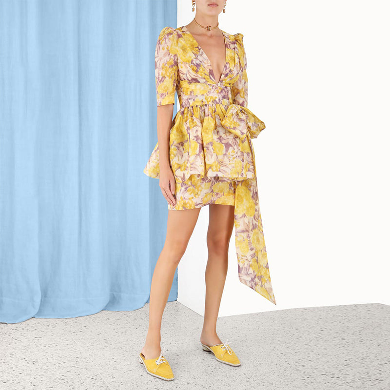 Yellow Bodycon Dress KlYF801