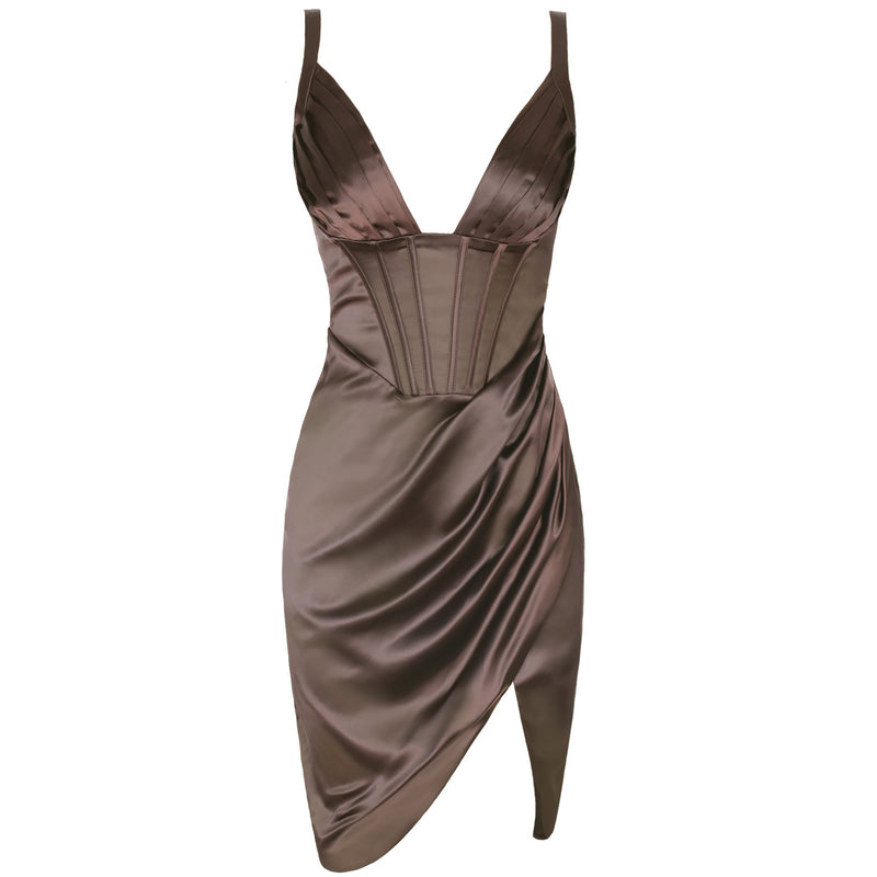 Strappy Sleeveless Striped Midi Bodycon Dress HI1217