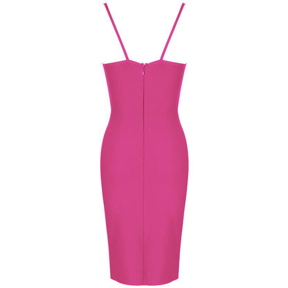 Strappy Sleeveless Plain Midi Bandage Dress PK092003