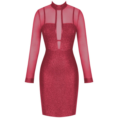 Tight Sexy Mesh Midi Lace Dress PP20021