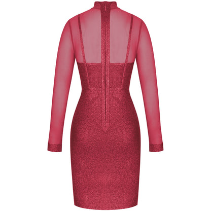 Tight Sexy Mesh Midi Lace Dress PP20021