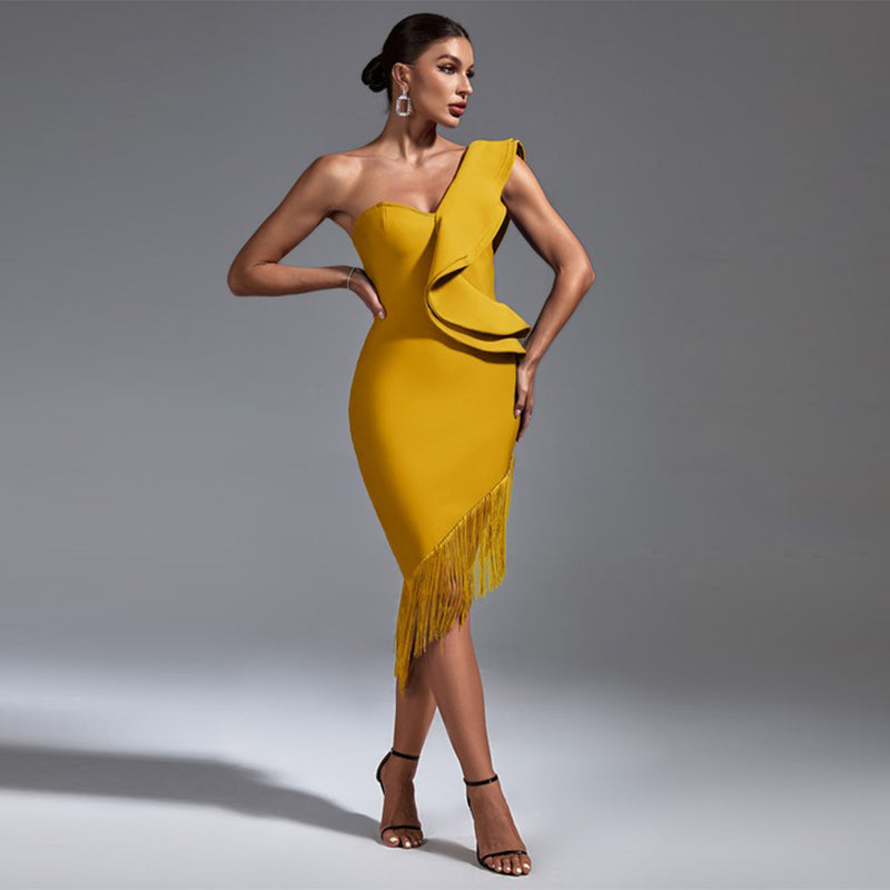 Yellow Bodycon Dress OW23266