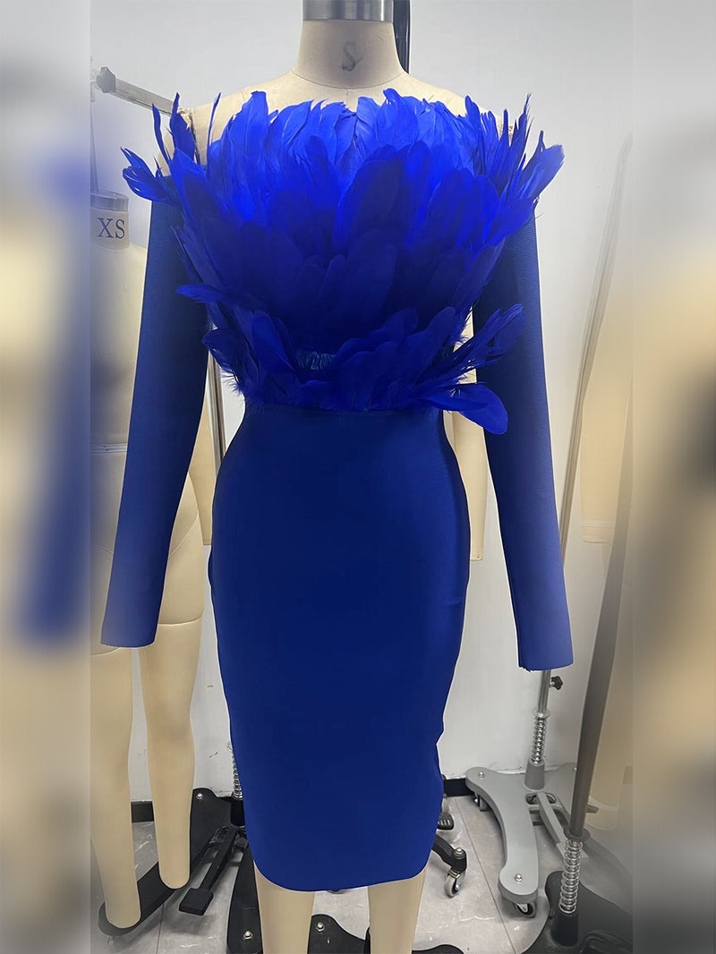 Blue Bandage Dress OW23917