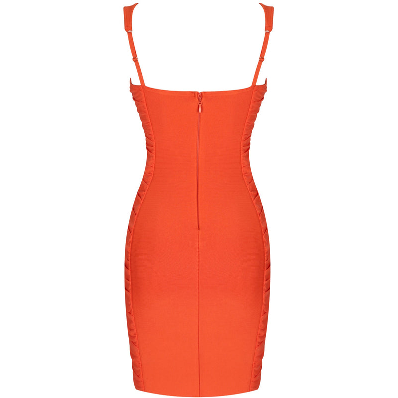 Orange Bandage Dress PF091901 7