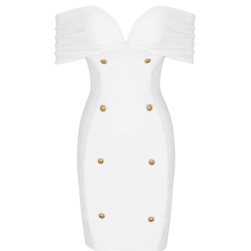 Off Shoulder Short Sleeve Wrinkled Mini Bandage Dress PF21107