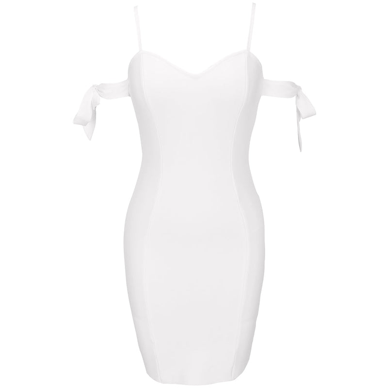 Strappy Short Sleeve Plain Midi Bandage Dress PF21411