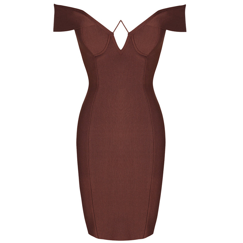 Brown Bandage Dress PF21611 3