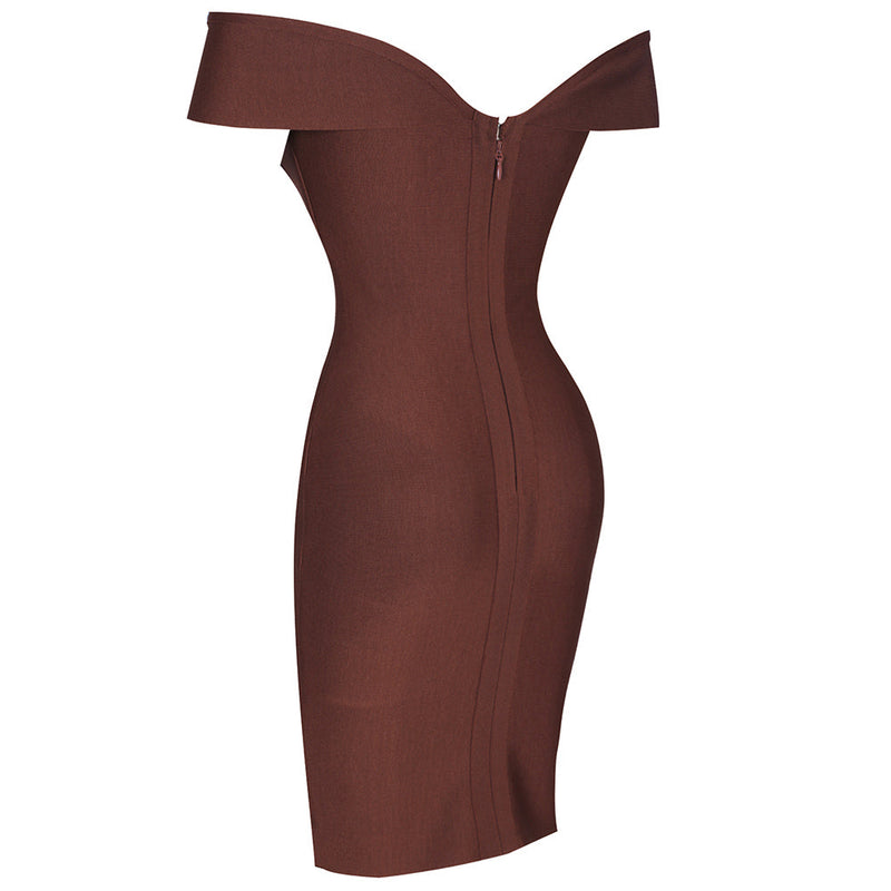 Brown Bandage Dress PF21611 4