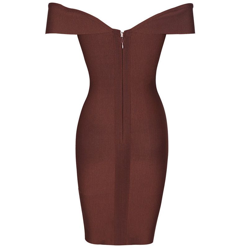 Brown Bandage Dress PF21611 5