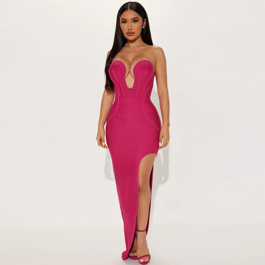 Rose-Red Bodycon Dress PF23155