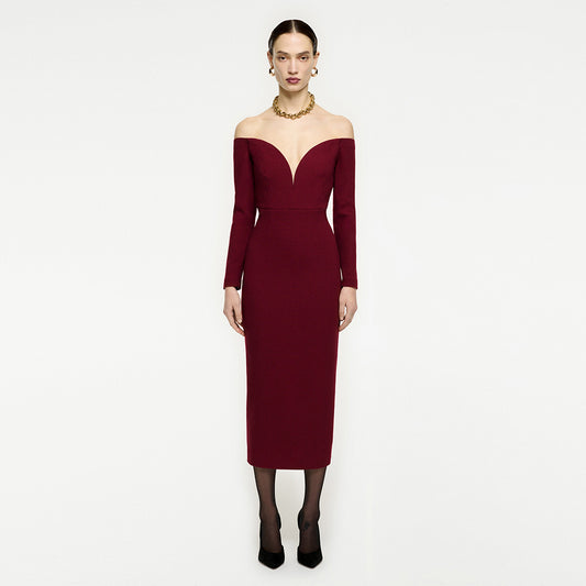 Wine Red Bandage Dress PF23334